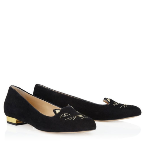 Charlotte Olympia Shoes - black kitty flats